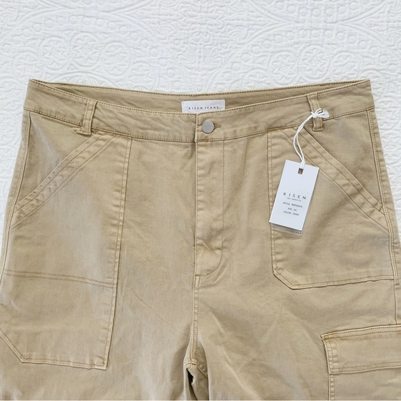Risen High Rise Cargo Boyfriend Jeans,‎ Sand (3XL) - Picture 4 of 5